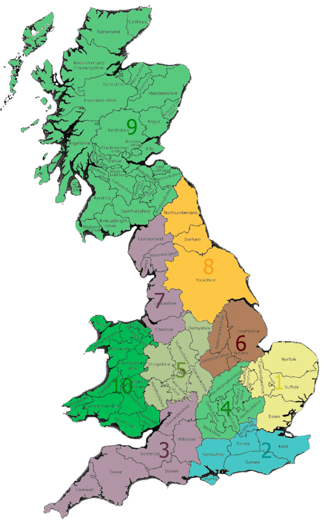 GTO UK Regional Map - 2008